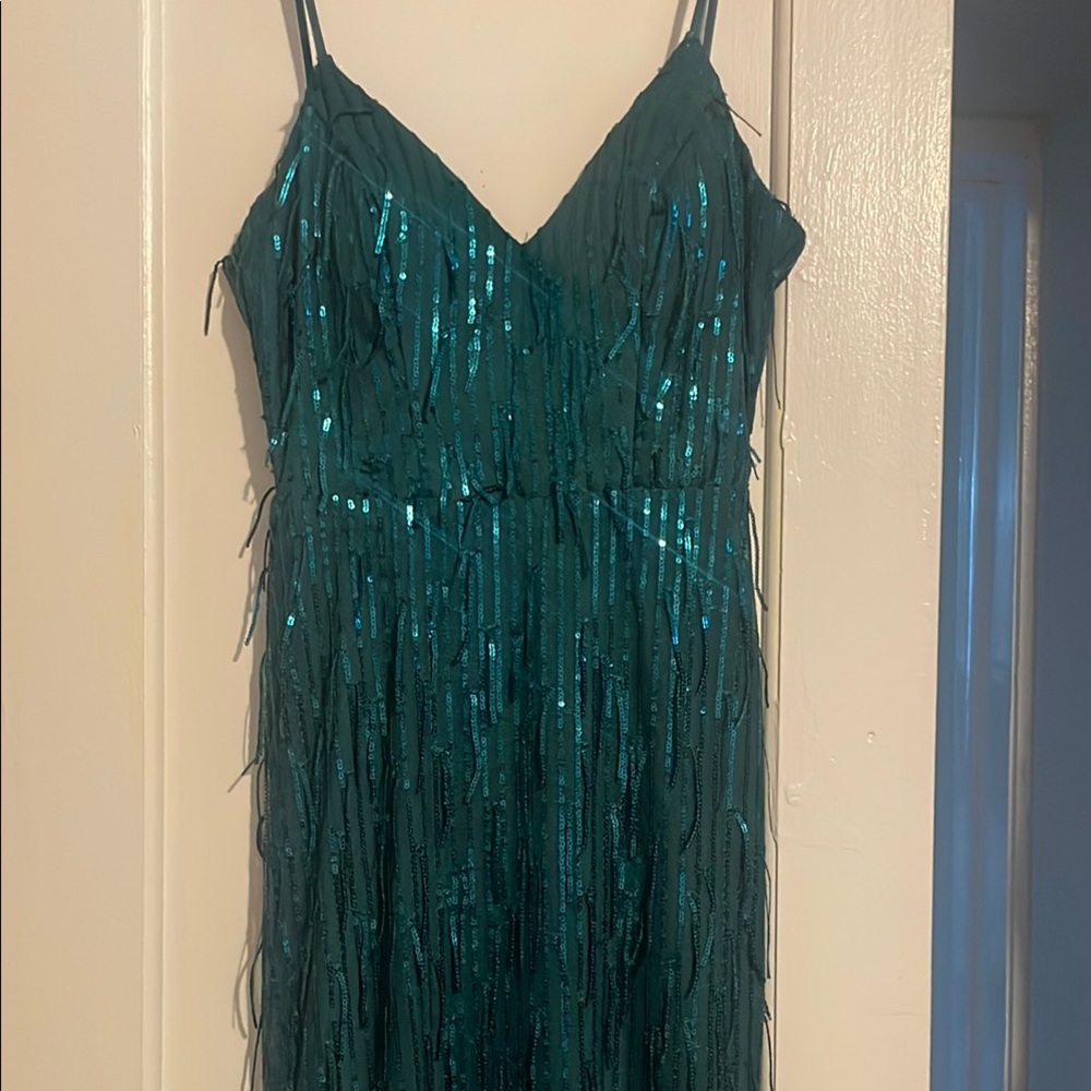 City Studios - Elegant Green Sequin Dress - prom- formal- homecoming